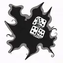 two dice rolling 6 tattoo design idea