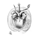 Create a tattoo showcasing Leonardo Da Vinci's drawings of the human heart intertwined with Italian Renaissance motifs tattoo design idea