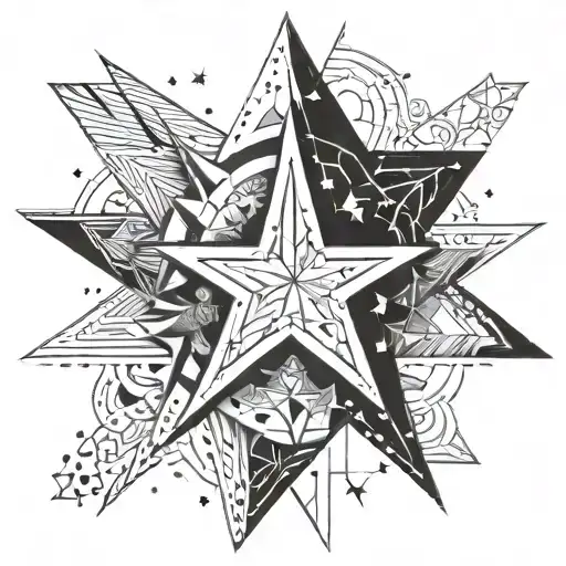 2 land stars, one with a joint, the other with a lighter tattoo design idea