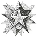 2 land stars, one with a joint, the other with a lighter tattoo design idea