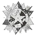 2 land stars, one with a joint, the other with a lighter tattoo design idea