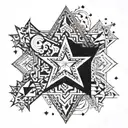 2 land stars, one with a joint, the other with a lighter tattoo design idea