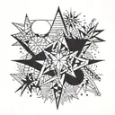 2 land stars, one with a joint, the other with a lighter tattoo design idea