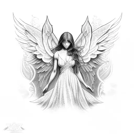 3 angels tattoo design idea