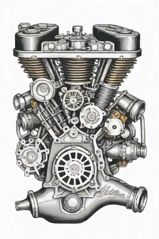 engine, piston, camshafts, v8, Harley Davidson  tattoo design idea