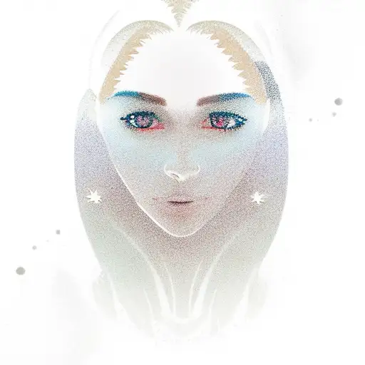 sandman as a woman standing in a flurry of sand tattoo design idea