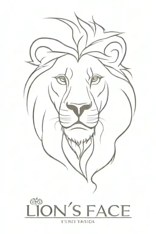 lion's face tattoo design idea