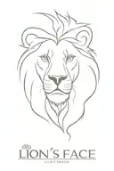 lion's face tattoo design idea