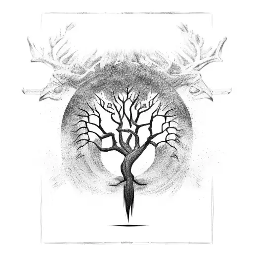 tree from "game of thrones" tattoo design idea