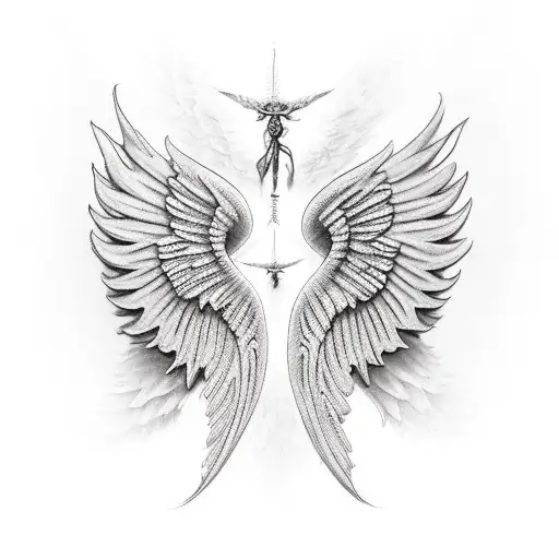 biblically correct Angel tattoo design idea