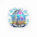 Back To The Future themed tattoo with the text: With Gratitude, Optimism is Sustainable  tattoo design idea