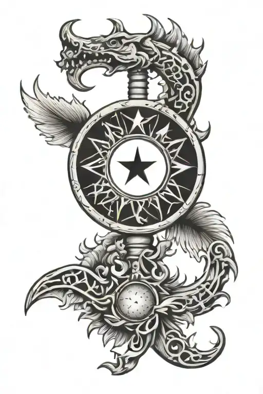 vertebrae Symbols Moon tattoo design idea