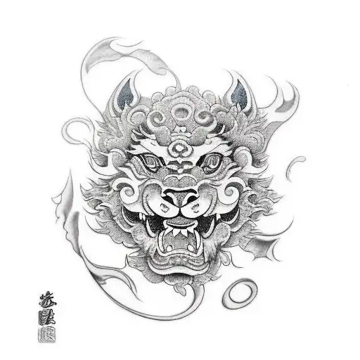 Foo Dog tattoo design idea