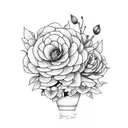 cyclamens in a flowerpot tattoo design idea