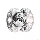 garden on the moon like a farm and with aninals tattoo design idea