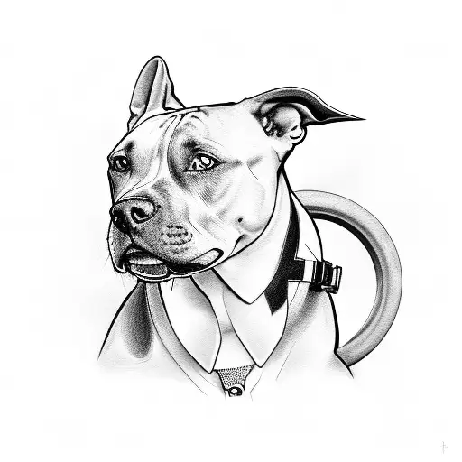 pitbull with whisky tattoo design idea