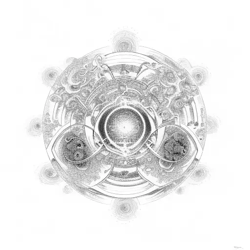 dmt molecule and universe background  tattoo design idea