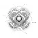 chemistry DMT molecule shape and universe background  tattoo design idea