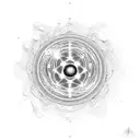 chemistry DMT molecule shape and universe background  tattoo design idea