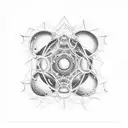 chemistry DMT molecule shape and universe background  tattoo design idea