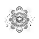 chemistry DMT molecule shape and universe background  tattoo design idea