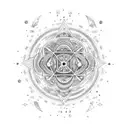 dmt molecules with universe vibe tattoo design idea