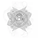 dmt molecules with universe vibe tattoo design idea