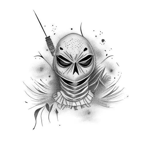 scarecrow with raven tattoo design idea