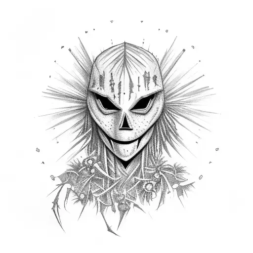 scarecrow with raven tattoo design idea