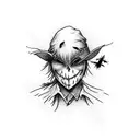 scarecrow with raven tattoo design idea