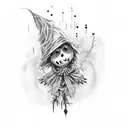 scarecrow with raven tattoo design idea