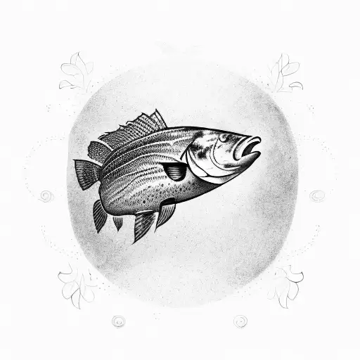 traditional aboriginal style barramundi  tattoo design idea