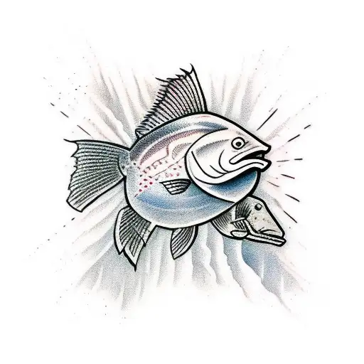 traditional aboriginal style barramundi  tattoo design idea