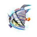 traditional aboriginal style barramundi  tattoo design idea