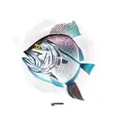 traditional aboriginal style barramundi  tattoo design idea