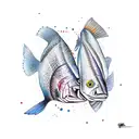 traditional aboriginal style barramundi  tattoo design idea