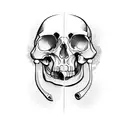 broken clock, hourglass, skull tattoo design idea