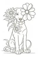 daisy dog playing tattoo design idea