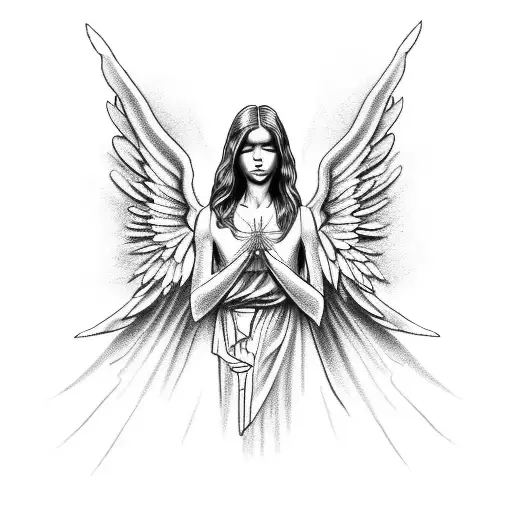 biblically accurate angel tattoo design idea