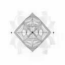 Fine line geometric lines with graph and dot work tattoo design idea