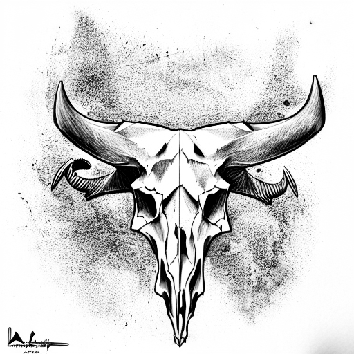 Bull Skull tattoo design idea