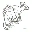kangaroo, koala, kiwi bird wearing tattoo design idea
