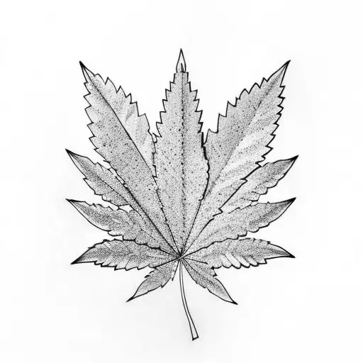 weed leaf  tattoo design idea