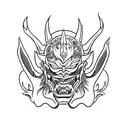 Hannya mask tattoo design idea