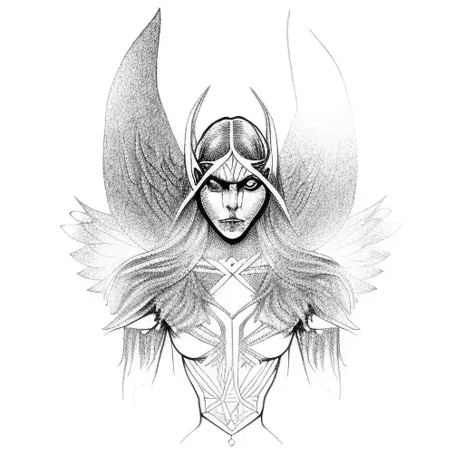 dark elf angel  tattoo design idea