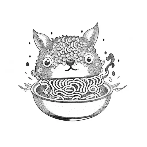 cute ramen bowl tattoo design idea