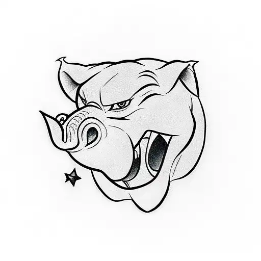 pumba from the lionking black outline minimal shading tattoo design idea
