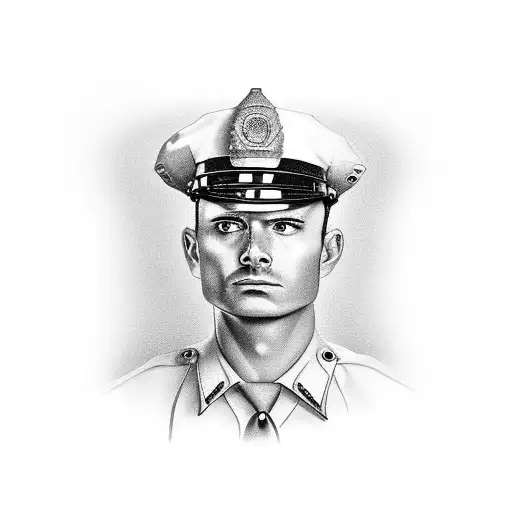 policeman , trumpet tattoo design idea