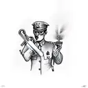 policeman , trumpet tattoo design idea