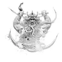 sui generis with poseidon tattoo design idea